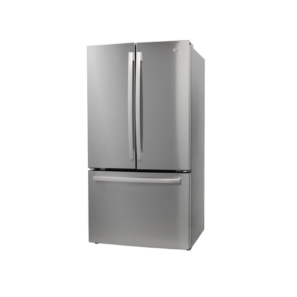 GE 27 cu. ft. French Door Refrigerator, Stainless Steel, Internal Water/Ice Dispenser (GNE27JYMFS)