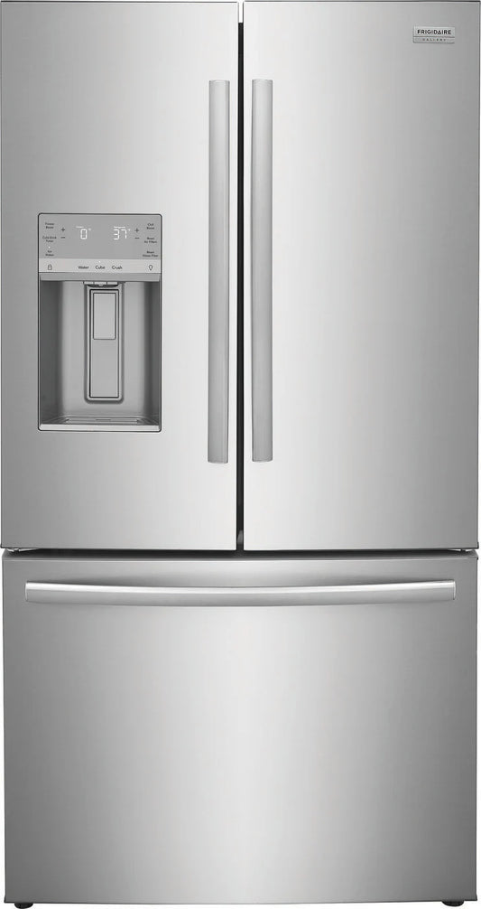 Frigidaire 22.6 cu ft French Door Refrigerator, Stainless, Ice Maker, Adjustable Shelves (GRFC2353AF) - Appliance Saver Store