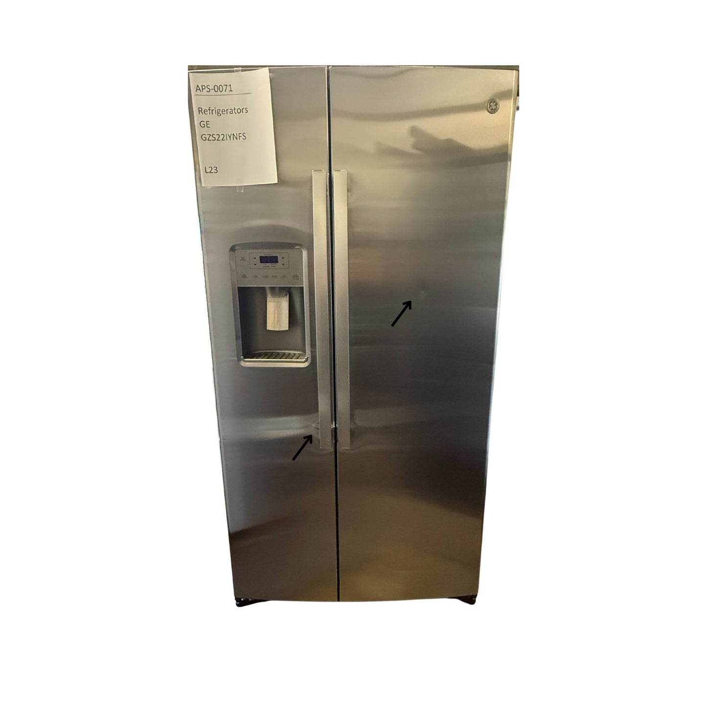 GE 21.8 cu. ft. Counter-Depth Side-by-Side Refrigerator, Stainless (GZS22IYNFS)