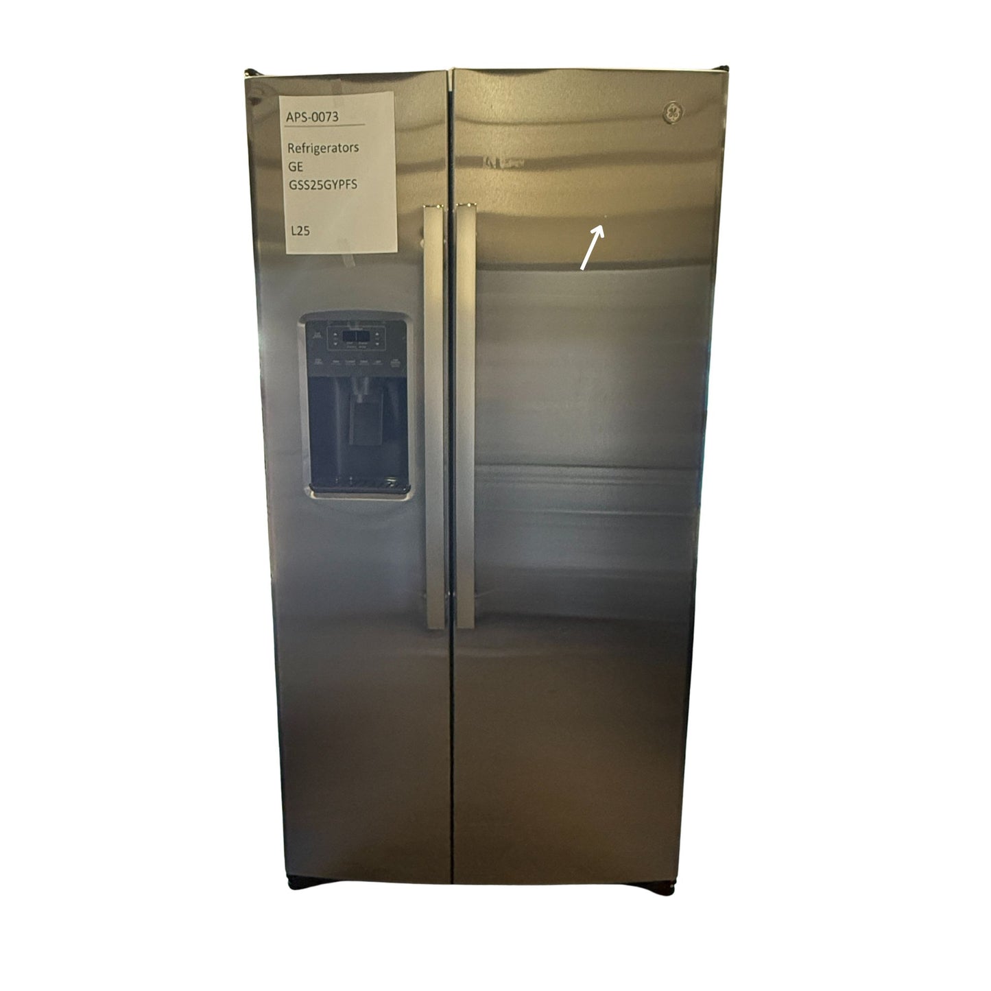 GE 25.3 cu. ft. Side-by-Side Refrigerator, Stainless, External Water/Ice Dispenser (GSS25GYPFS)