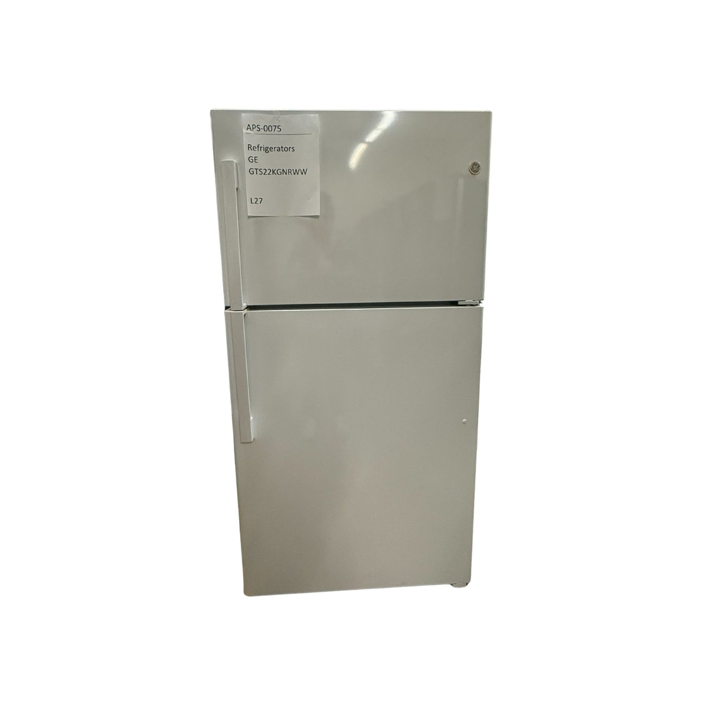 GE 21.9 cu. ft. Top-Freezer Refrigerator, White, Adjustable Shelves + LED Lighting (GTS22KGNRWW)
