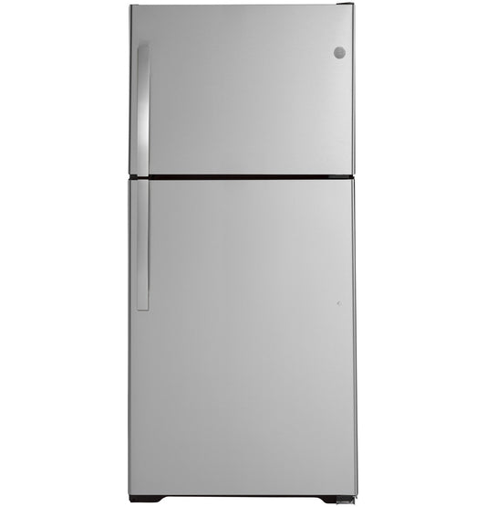 GE 21.9 cu. ft. Top-Freezer Refrigerator, Stainless Steel, Adjustable Shelves + LED Lighting (GTS22KYNRFS)