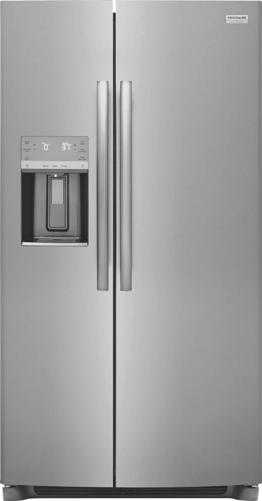 Frigidaire 25.6 cu ft Side - by - Side Refrigerator, Stainless, External Water/Ice Dispenser (GRSS2652AF) - Appliance Saver Store