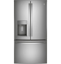 GE 27.7 cu. ft. French Door Refrigerator, Stainless, TwinChill™ + Internal Water/Ice (GFE28GYNFS) - Appliance Saver Store