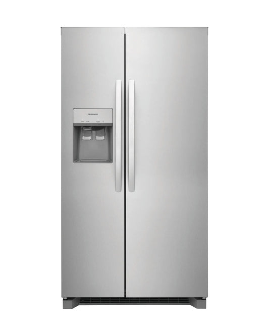 Frigidaire 22.3 cu ft Side - by - Side Refrigerator, Stainless, External Water/Ice Dispenser (FRSC2333AS) - Appliance Saver Store