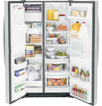GE 25.3 cu. ft. Side-by-Side Refrigerator, Stainless, External Water/Ice Dispenser (GSS25GYPFS)
