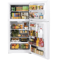 GE 21.9 cu. ft. Top-Freezer Refrigerator, White, Adjustable Shelves + LED Lighting (GTS22KGNRWW)