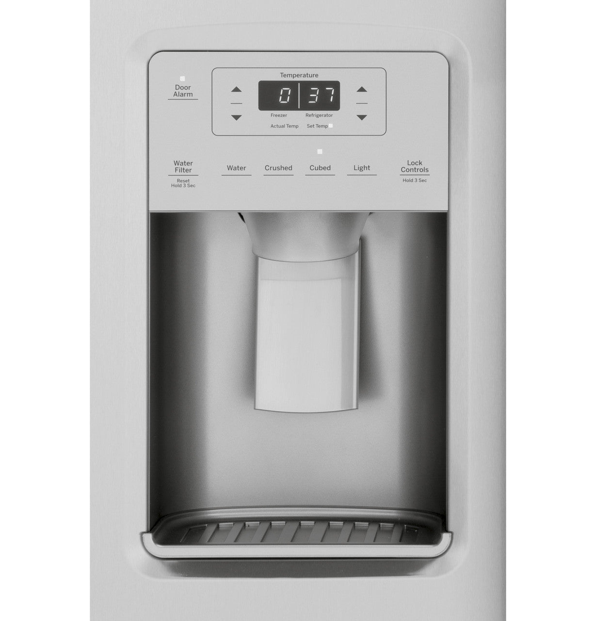 GE 25.1 cu. ft. Side-by-Side Refrigerator, Stainless, External Water/Ice Dispenser (GSS25IYNFS)