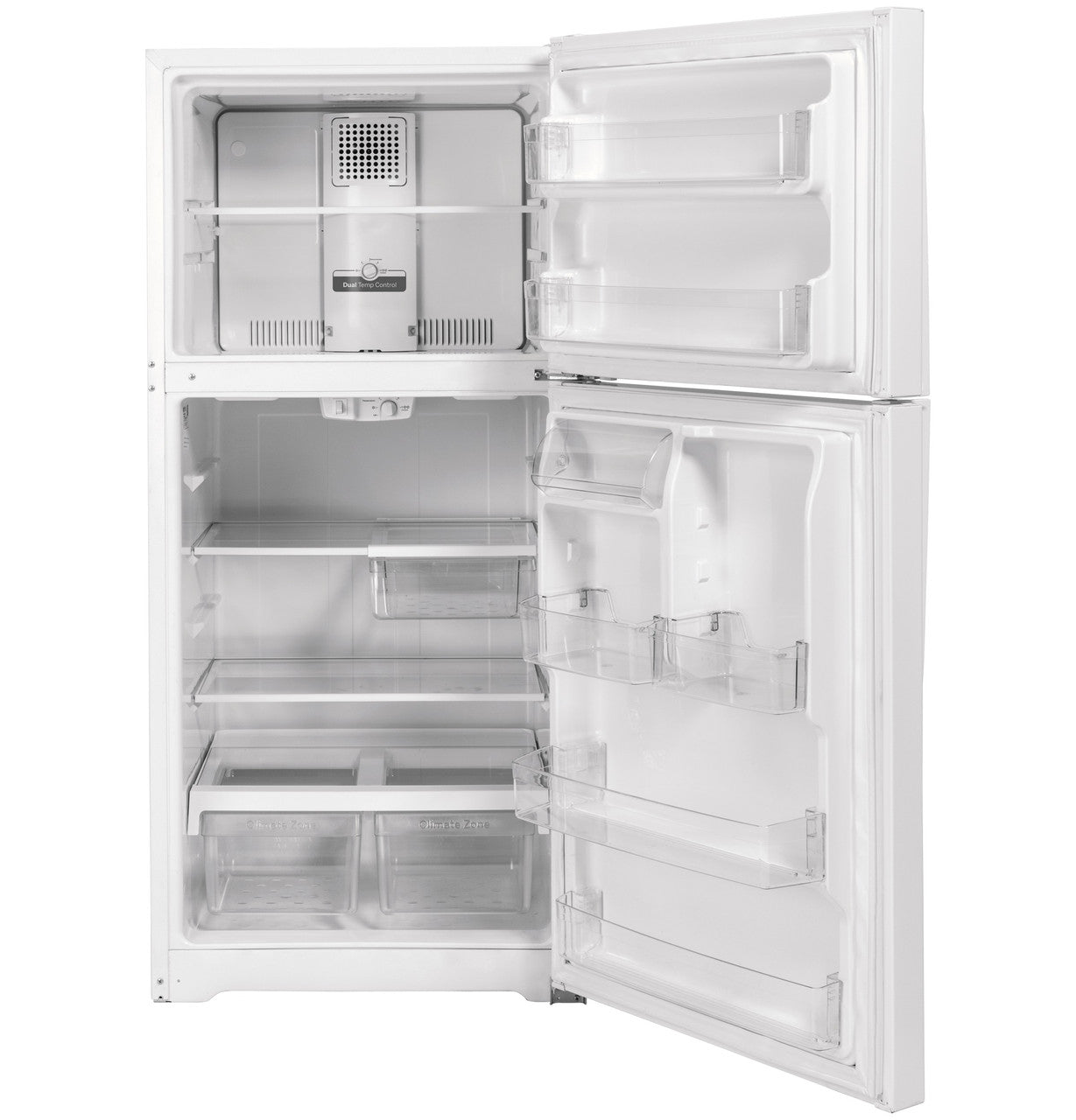 GE 21.9 cu. ft. Top-Freezer Refrigerator, White, Adjustable Shelves + LED Lighting (GTS22KGNRWW)
