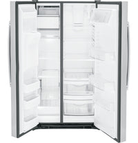 GE 25.3 cu. ft. Side-by-Side Refrigerator, Stainless, External Water/Ice Dispenser (GSS25GYPFS)