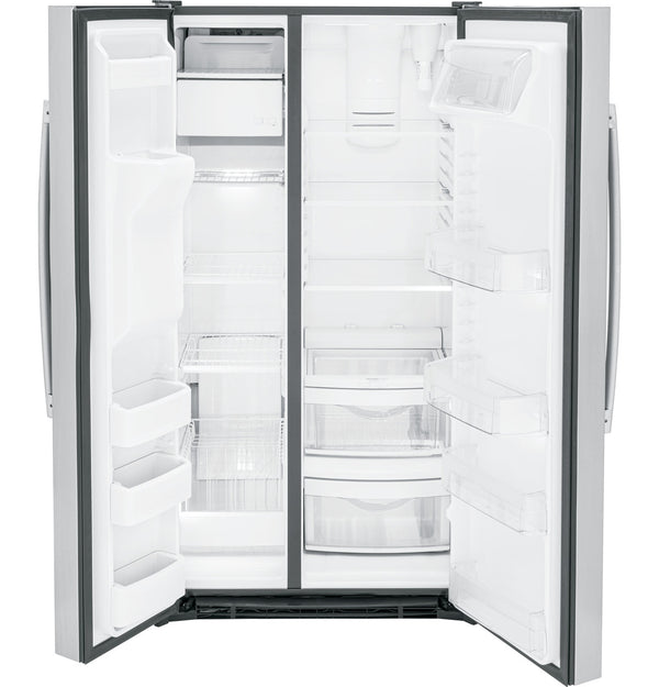 GE 25.3 cu. ft. Side-by-Side Refrigerator, Stainless, External Water/Ice Dispenser (GSS25GYPFS)