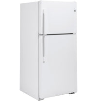 GE 21.9 cu. ft. Top-Freezer Refrigerator, White, Adjustable Shelves + LED Lighting (GTS22KGNRWW)