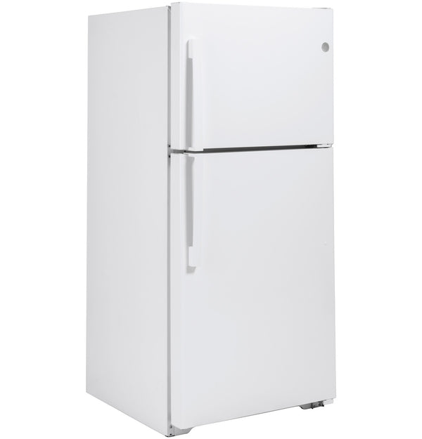 GE 21.9 cu. ft. Top-Freezer Refrigerator, White, Adjustable Shelves + LED Lighting (GTS22KGNRWW)