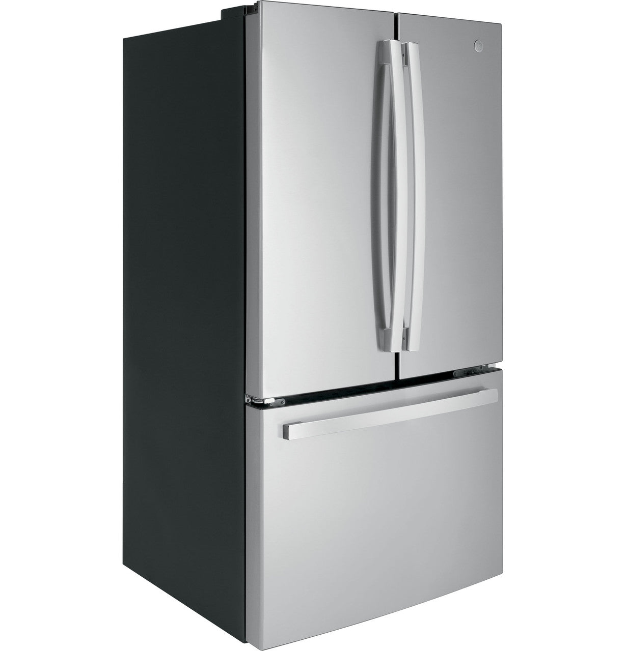 GE 27 cu. ft. French Door Refrigerator, Stainless Steel, Internal Water/Ice Dispenser (GNE27JYMFS)