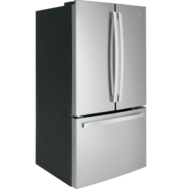 GE 27 cu. ft. French Door Refrigerator, Stainless Steel, Internal Water/Ice Dispenser (GNE27JYMFS)