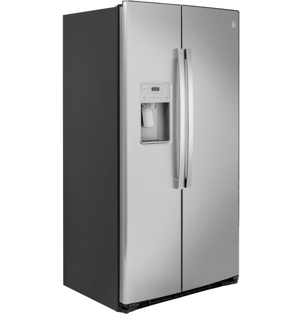 GE 21.8 cu. ft. Counter-Depth Side-by-Side Refrigerator, Stainless (GZS22IYNFS)