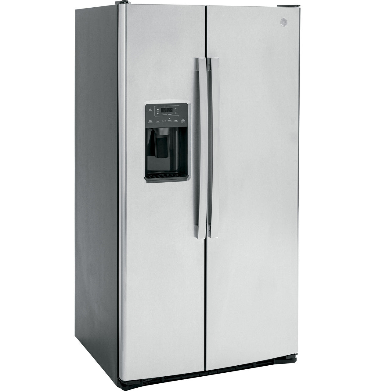 GE 25.3 cu. ft. Side-by-Side Refrigerator, Stainless, External Water/Ice Dispenser (GSS25GYPFS)
