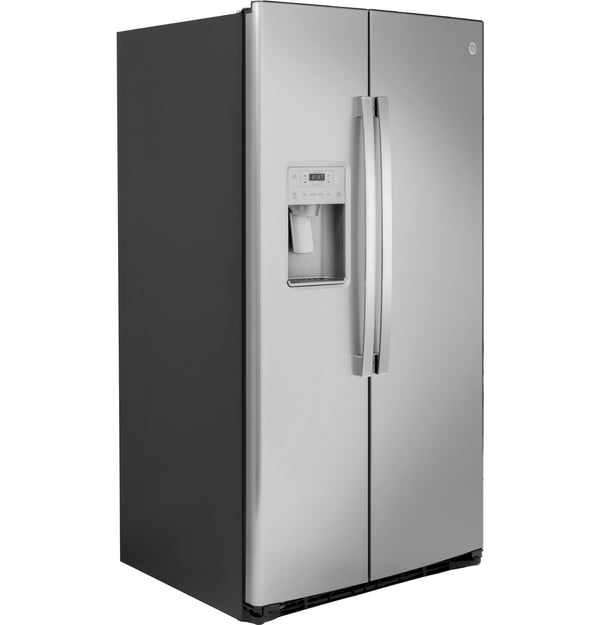 GE 25.1 cu. ft. Side-by-Side Refrigerator, Stainless, External Water/Ice Dispenser (GSS25IYNFS)