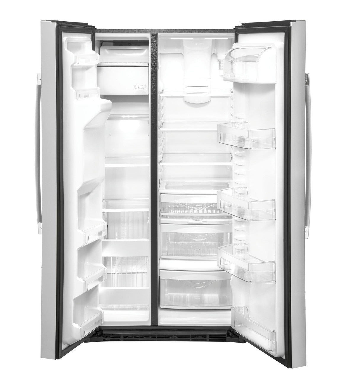 GE 25.1 cu. ft. Side-by-Side Refrigerator, Stainless, External Water/Ice Dispenser (GSS25IYNFS)