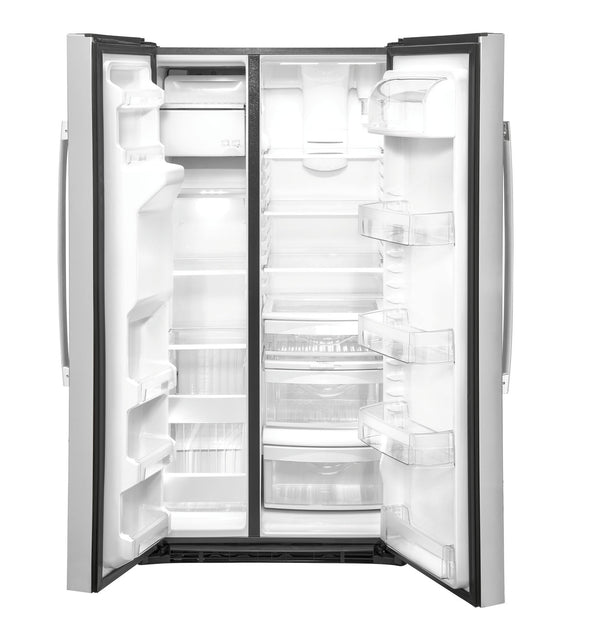 GE 25.1 cu. ft. Side-by-Side Refrigerator, Stainless, External Water/Ice Dispenser (GSS25IYNFS)