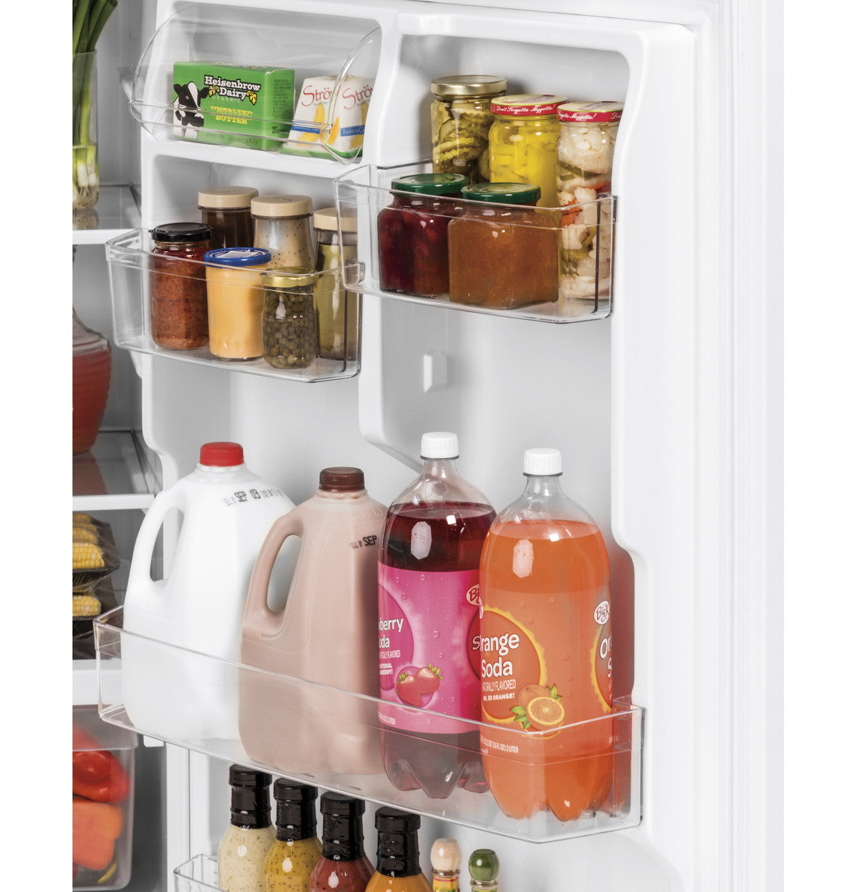 GE 21.9 cu. ft. Top-Freezer Refrigerator, White, Adjustable Shelves + LED Lighting (GTS22KGNRWW)