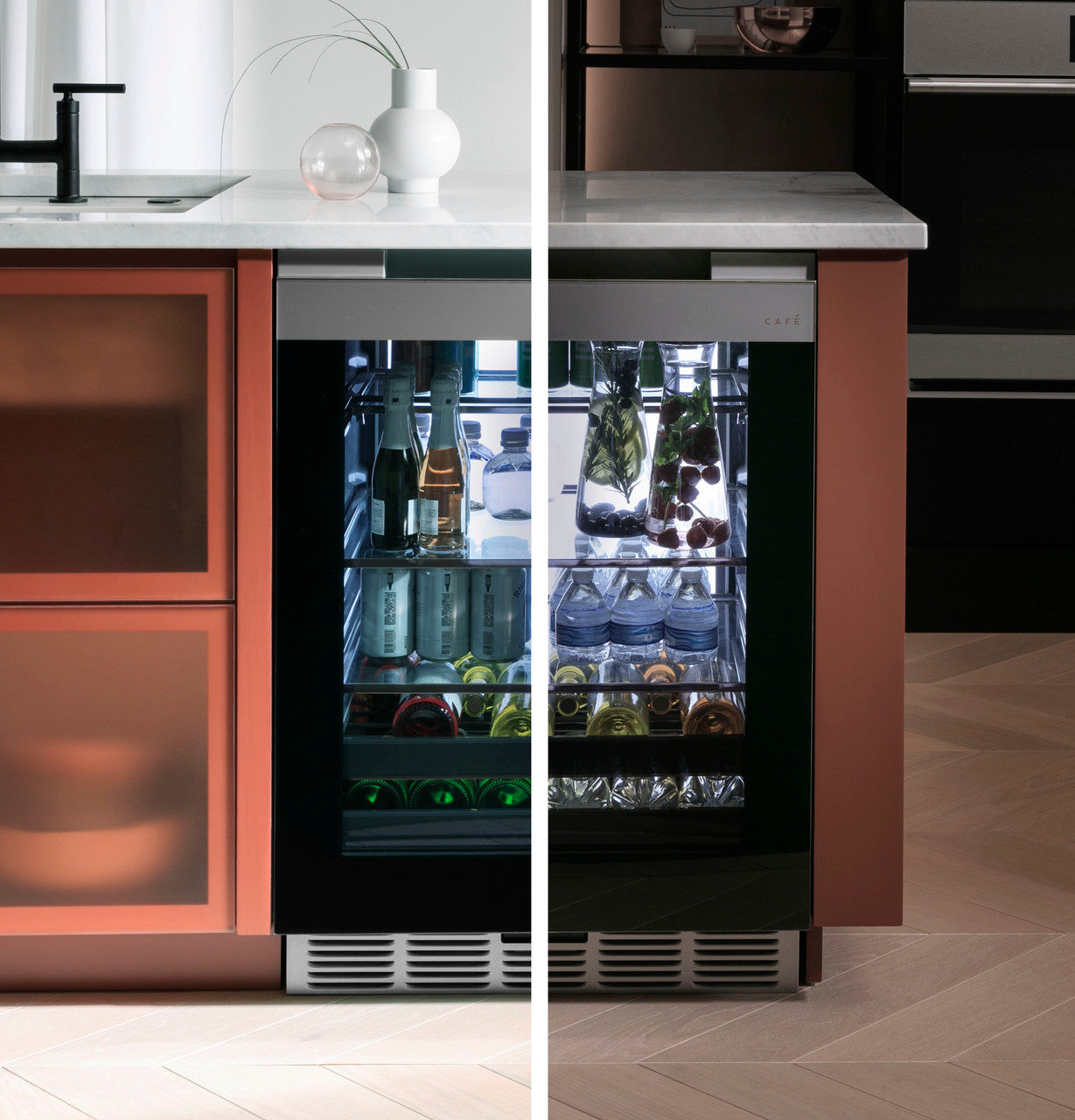 GE Café 5.1 cu. ft. Beverage Center, Stainless, Glass Door (CCR06BM2PS5)