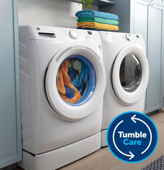 GE 4.8 cu. ft. Front Load Washer, White, UltraFresh Vent + SmartHQ WiFi (GFW550SSNWW) - Appliance Saver Store