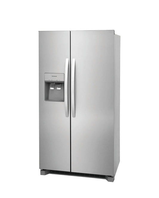 Frigidaire 22.3 cu ft Side - by - Side Refrigerator, Stainless, External Water/Ice Dispenser (FRSC2333AS) - Appliance Saver Store