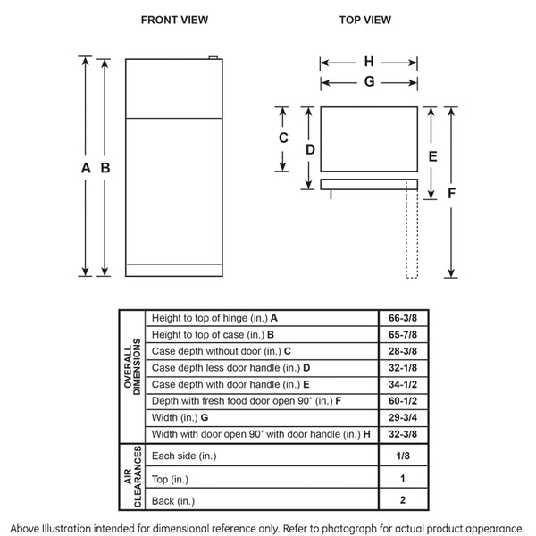 GE 21.9 cu. ft. Top-Freezer Refrigerator, White, Adjustable Shelves + LED Lighting (GTS22KGNRWW)