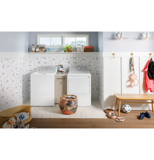 GE 4.3 cu. ft. Top Load Washer, White, Stainless Steel Tub + Multiple Wash Cycles (GTW385ASWWS) - Appliance Saver Store