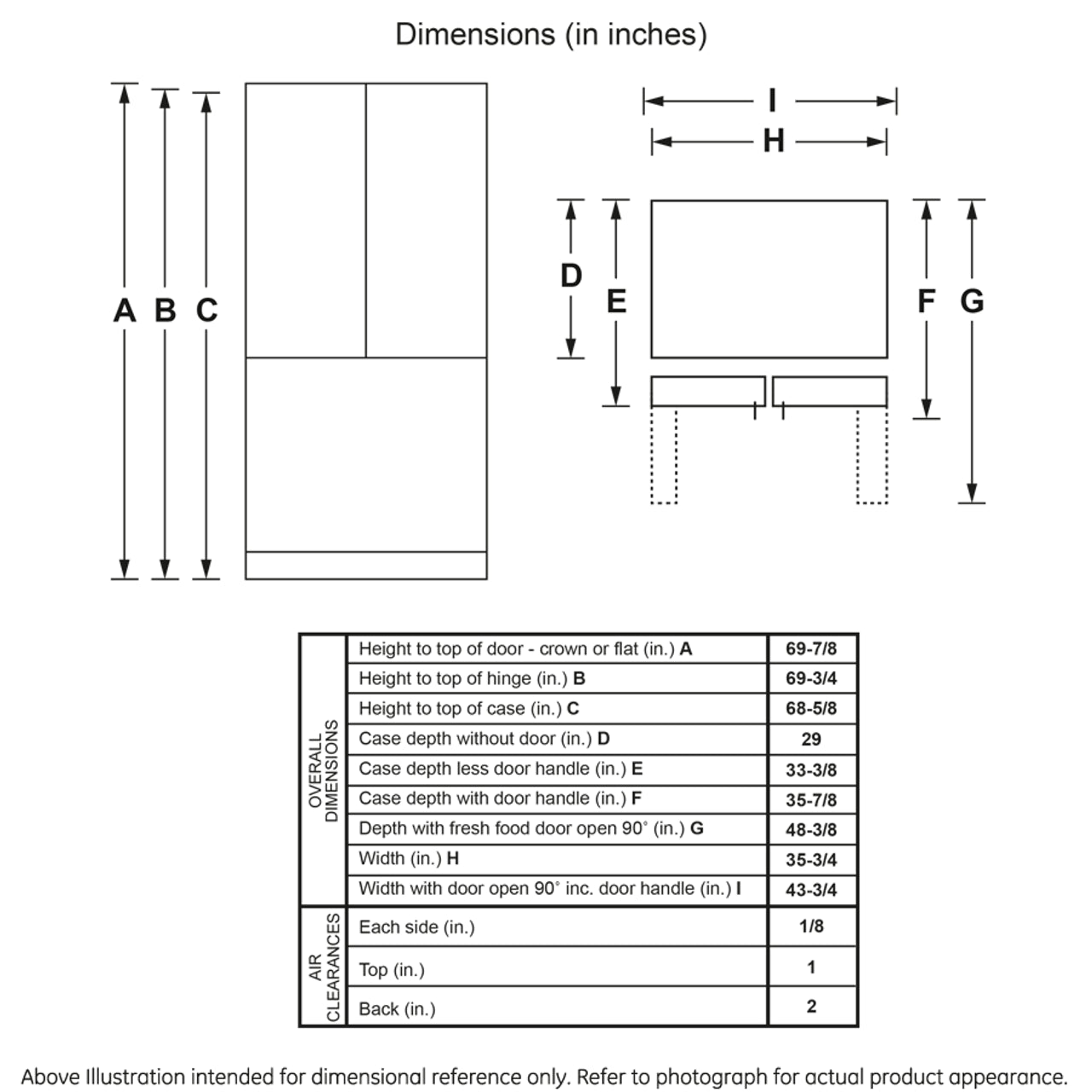 GE 27 cu. ft. French Door Refrigerator, Stainless Steel, Internal Water/Ice Dispenser (GNE27JYMFS)