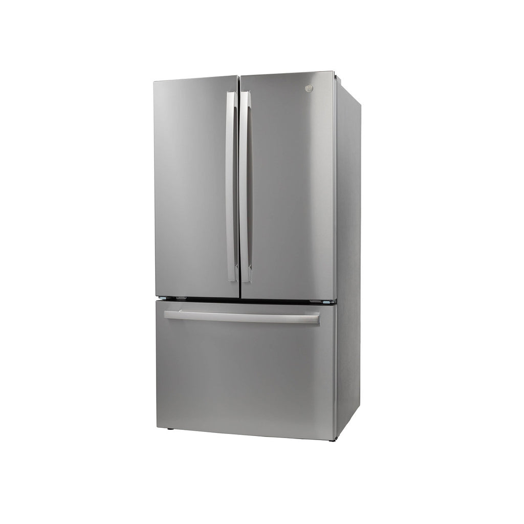 GE 27 cu. ft. French Door Refrigerator, Stainless Steel, Internal Water/Ice Dispenser (GNE27JYMFS)