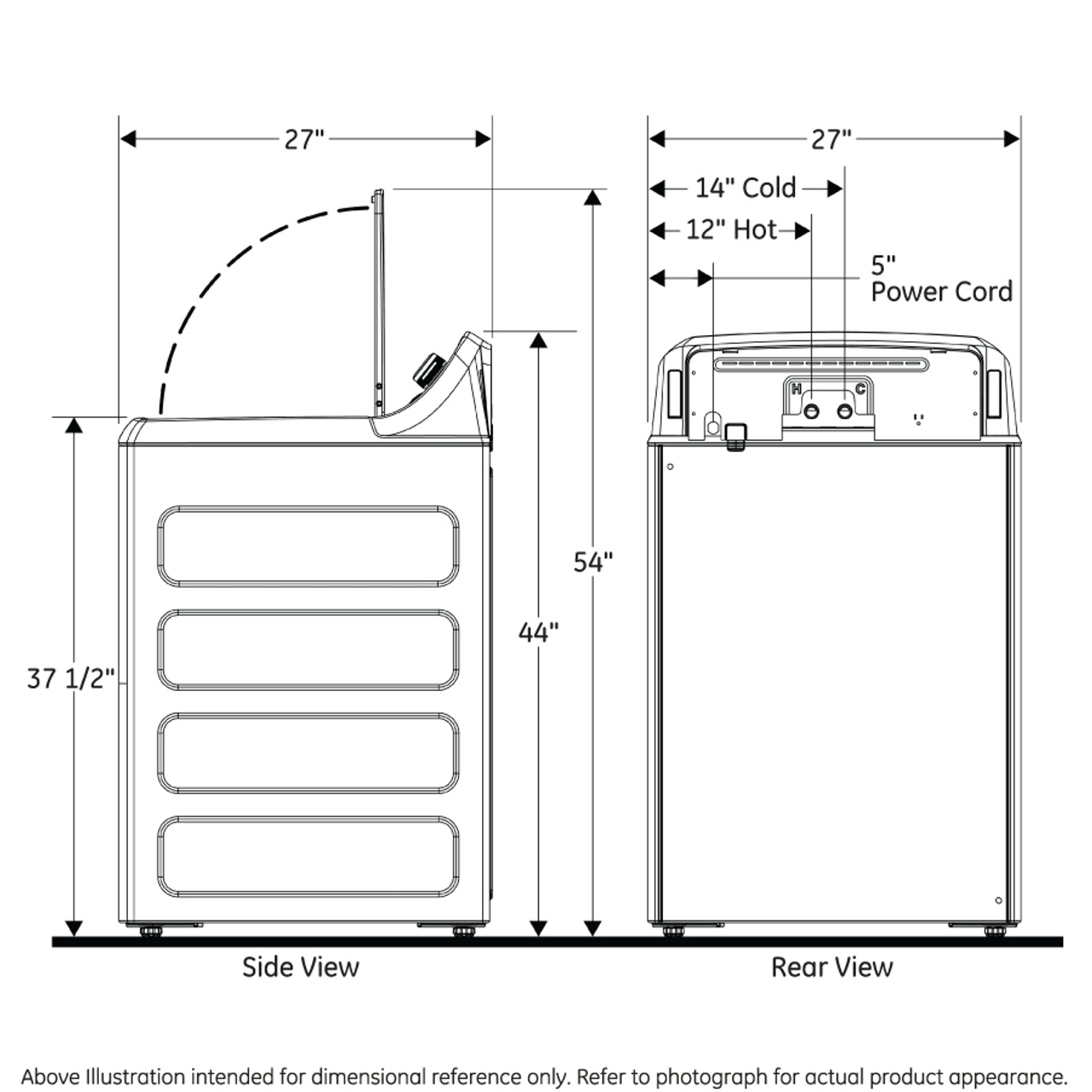 GE 4.0 cu. ft. Top Load Washer, White, Stainless Steel Tub + Multiple Wash Cycles (GTW325ASWWW)
