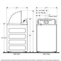 GE 4.0 cu. ft. Top Load Washer, White, Stainless Steel Tub + Multiple Wash Cycles (GTW325ASWWW)