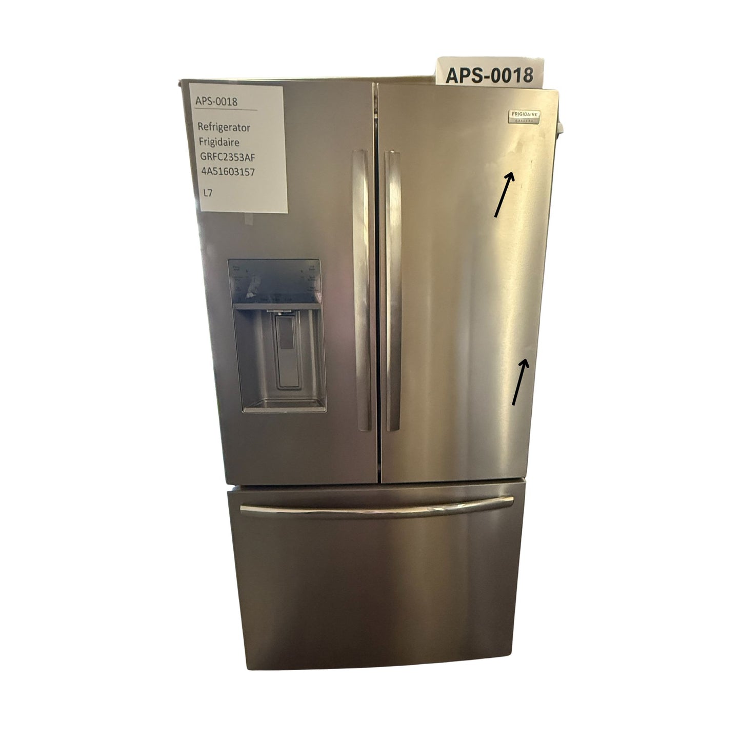 Frigidaire 22.6 cu ft French Door Refrigerator, Stainless, Ice Maker, Adjustable Shelves (GRFC2353AF)