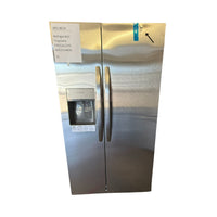 Frigidaire 25.6 cu ft Side - by - Side Refrigerator, Stainless, External Water/Ice Dispenser (FRSS2623AS) - Appliance Saver Store
