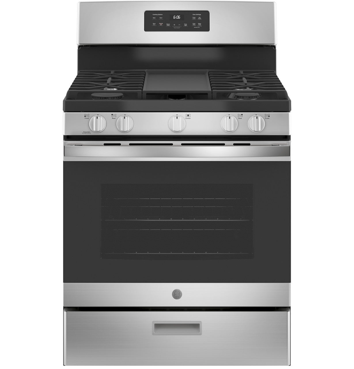 GE 30″ Gas Range, Stainless, Spacious Oven + Multi-Burners (JGBS66REKSS)