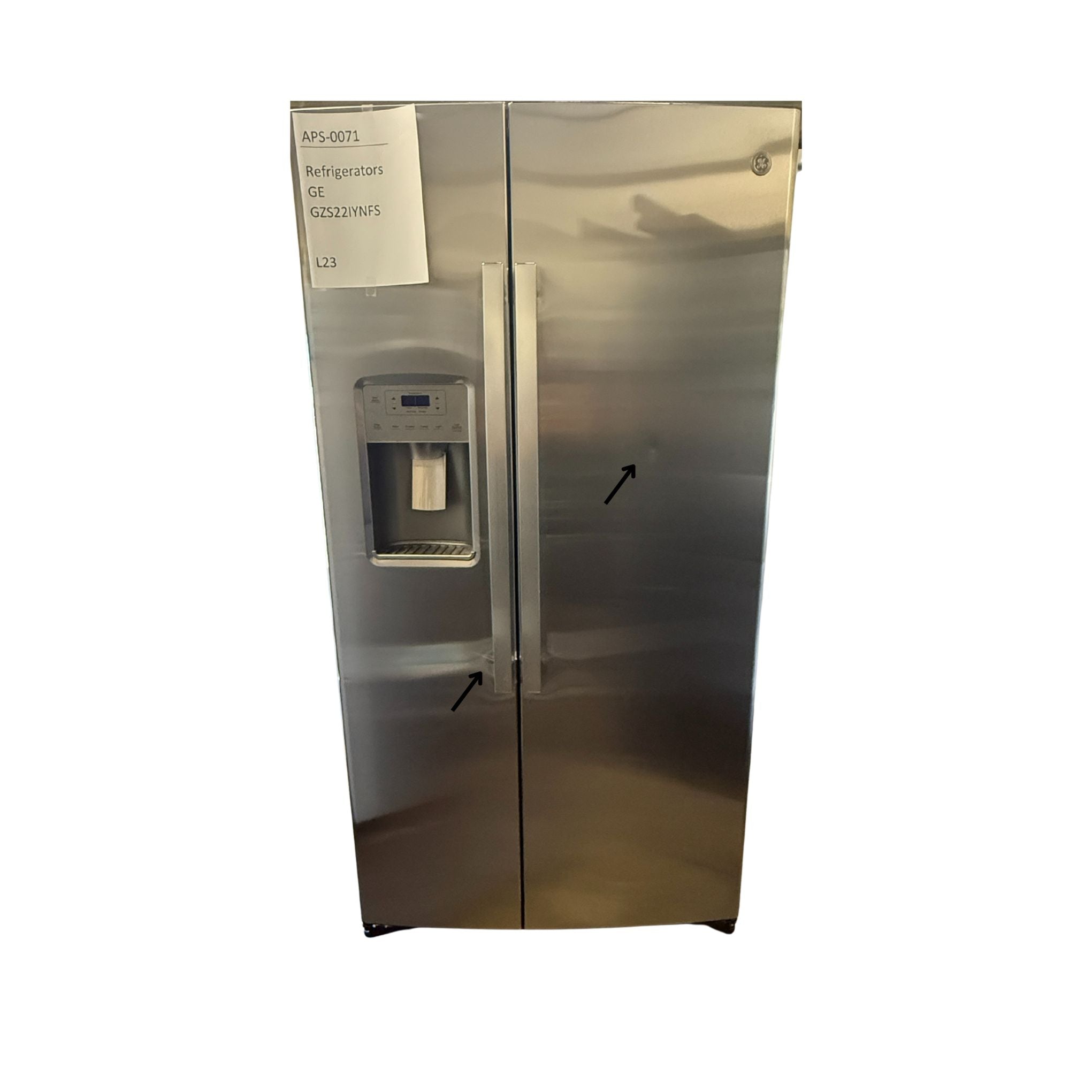 GE 21.8 cu. ft. Counter-Depth Side-by-Side Refrigerator, Stainless (GZS22IYNFS)