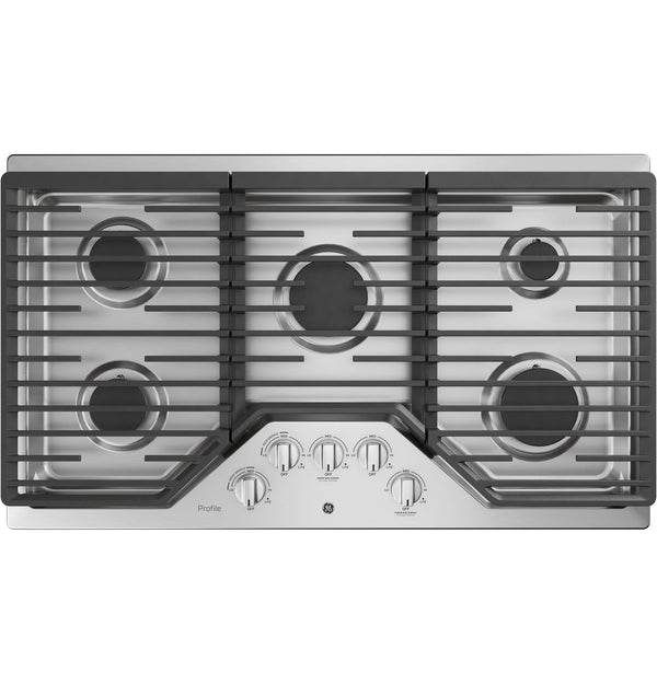 GE Profile 36" Built-In Gas Cooktop, Stainless, 5 Burners (PGP7036SLSS)