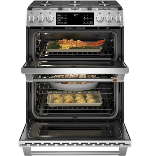 GE Café 30" Dual Fuel Range, Stainless, Double Oven + Convection (CGS750P2MS1)