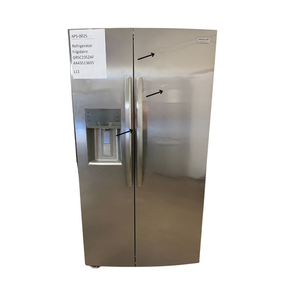 Frigidaire 22.3 cu ft Side - by - Side Refrigerator, Stainless, External Water/Ice Dispenser (GRSC2352AF) - Appliance Saver Store