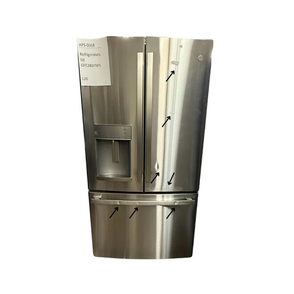 GE 27.7 cu. ft. French Door Refrigerator, Stainless, TwinChill™ + Internal Water/Ice (GFE28GYNFS)