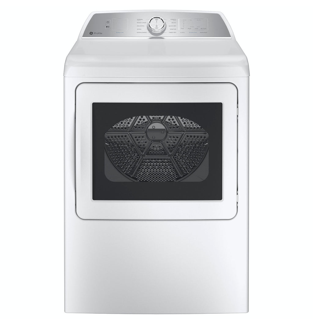 GE Profile 7.4 cu. ft. Electric Dryer, White, Sensor Dry, Quick Dry, Wrinkle Care (PTD60EBSRWS)