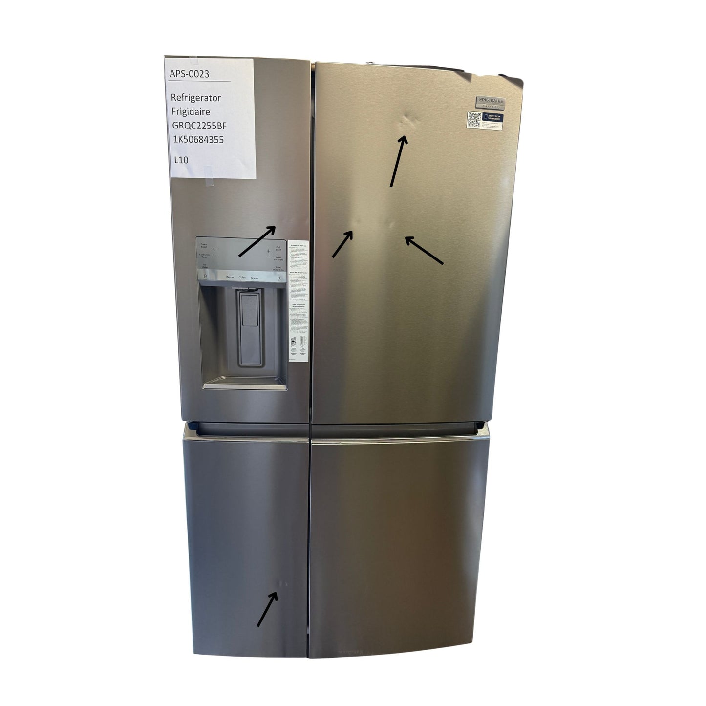 Frigidaire 21.5 cu ft 4-Door French Door Refrigerator, Stainless, Counter-Depth, External Water/Ice (GRQC2255BF)