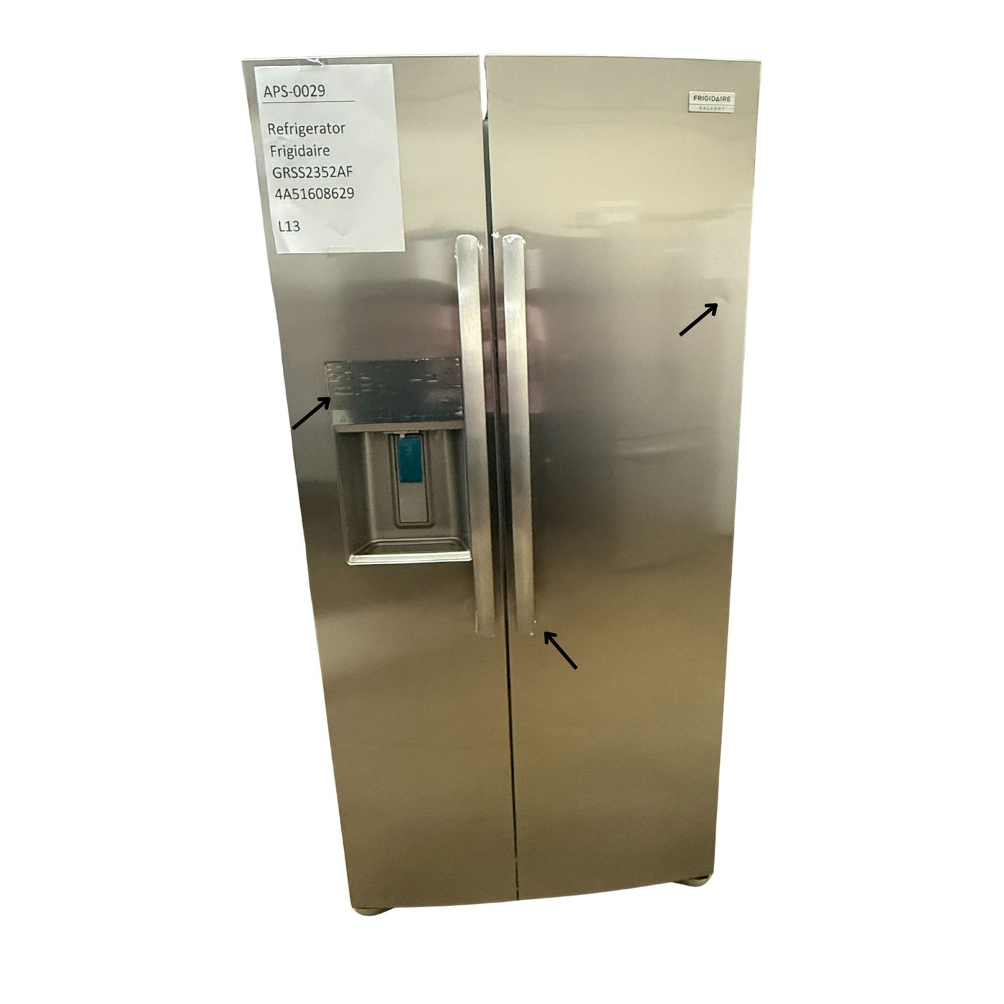Frigidaire 22.3 cu ft Side-by-Side Refrigerator, Stainless, External Water/Ice Dispenser (GRSS2352AF)