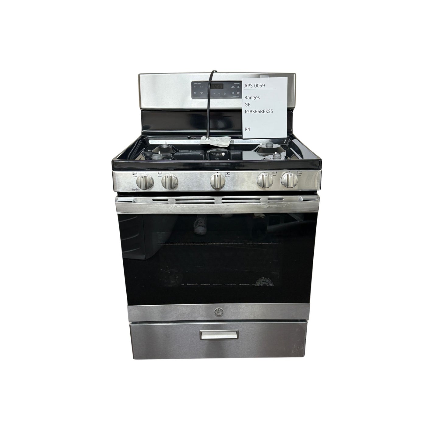 GE 30″ Gas Range, Stainless, Spacious Oven + Multi-Burners (JGBS66REKSS)