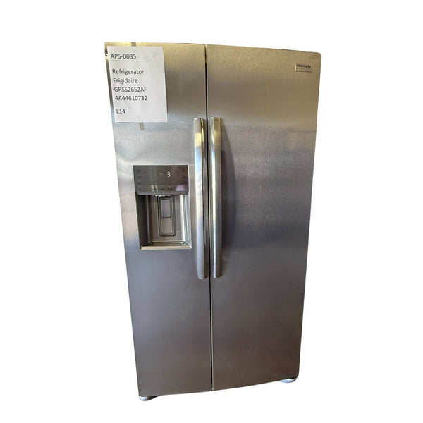 Frigidaire 25.6 cu ft Side - by - Side Refrigerator, Stainless, External Water/Ice Dispenser (GRSS2652AF) - Appliance Saver Store