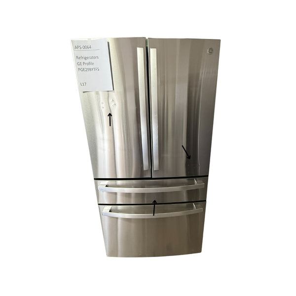 GE Profile 28.7 cu. ft. French Door Refrigerator, Stainless, External Dispenser + TwinChill™ (PGE29BYTFS)