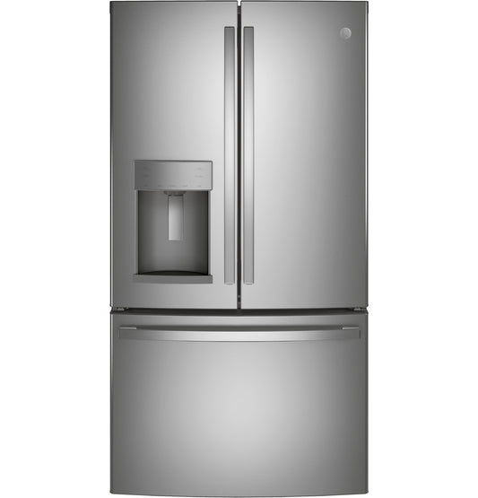 GE 27.7 cu. ft. French Door Refrigerator, Stainless, TwinChill™ + Internal Water/Ice (GFE28GYNFS) - Appliance Saver Store