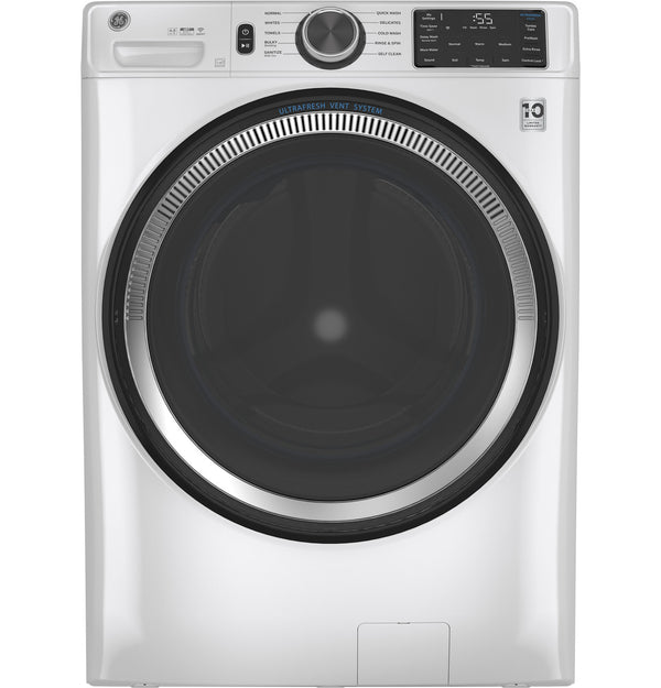 GE 4.8 cu. ft. Front Load Washer, White, UltraFresh Vent + SmartHQ WiFi (GFW550SSNWW) - Appliance Saver Store